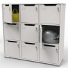 Meuble casier en bois CASEO à 9 cases en total couleur blanc fabriqué en France apportant de la luminosité et du rangement