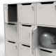 Meuble casier en bois CASEO à 9 cases de coloris blanc entièrement pour apporter luminosité et fonctionnalité d'entreprise