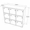 Meuble casier en bois CASEO à 9 cases aux dimensions qui conviennent pour des vestiaires et salles de casier d'entreprise