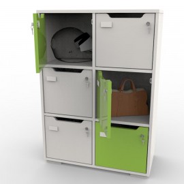 Casier de rangement 6 cases blanc / vert