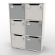 Armoire casier avec 6 cases gris et blanc qui convient à toutes les structures d'entreprises et collectivités / chr