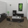 Meuble mis en situation noir avec serrure pour rangement de documents et archives pour des bureaux d'entreprise / chr