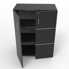 Meuble avec serrure noir pour rangement de classement et archive pour vos bureaux ou espaces de coworking d'entreprise