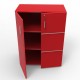 Meuble rouge avec serrure pour rangement de documents, meuble rangement avec serrure convenant à votre entreprise
