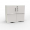 Meuble de rangement blanc livré monté avec une serrure à clé en bois de qualité professionnelle et made in France