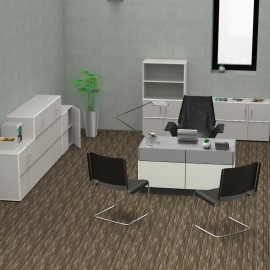 Armoire livré monté coloris blanc pour du classement et archivage de bureau, meuble avec rangement