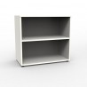 Armoire livré monté blanche avec des étagères amovibles avec des rangements en accès libre pour des documents