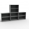 Plusieurs meubles rangement bureau en gris faciles à juxtaposer et empiler pour agrandir votre espace de rangement