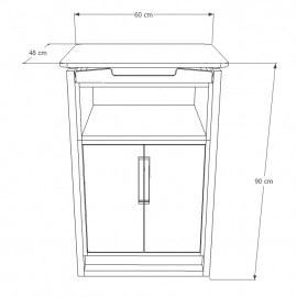 Meuble pour machine a café, noir ou blanc, piètements bois massif, option plateau et tiroir panier