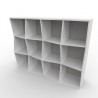 Étagère bibliothèque en bois entièrement en blanc, etagere murale fabriquée en France et de qualité professionnelle