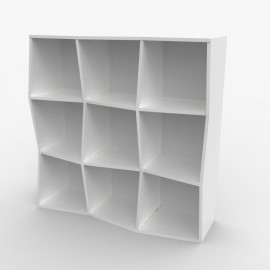 Bibliothèque étagère professionnelle design 9 cases pour bureau, entreprises, collectivité fabriquée en France.