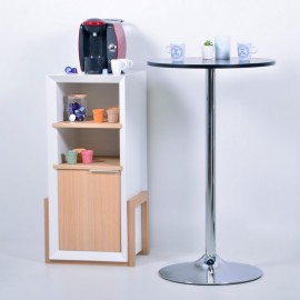 Meuble pour machine a cafe professionnelle idéal pour des salles de pause ou espace cuisine avec mange debout