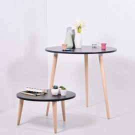 Table ronde pour accueil livrée en kit, table en bois de fabrication française et de qualité professionnelle pour entreprises