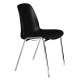 Chaise empilable et accrochable noir avec une installation facile et rapide, chaise de bureau qui est empilable et accrochable