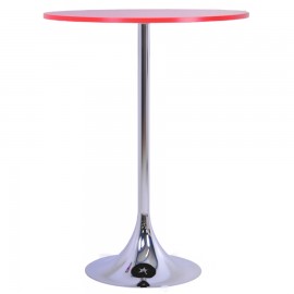 Table mange debout Diamètre 80 cm rouge qui se décline en diverses couleurs, meuble pour espace café livré en kit