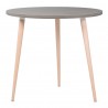 Table ronde pour accueil driftwood en bois livrée en kit qui comporte un plateau de diamètre 80 cm et de trois pieds en bois