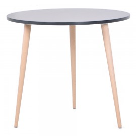 Table ronde pour accueil coloris graphite convenant pour des salles de réunion ou des salles d'attente d'entreprise