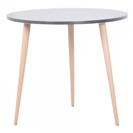 Table ronde pour accueil coloris gris qui est idéale pour des salles de pause d' associations