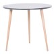 Table ronde scandinave gris qui est idéale pour des salles de pause et des espaces cuisines dans des associations