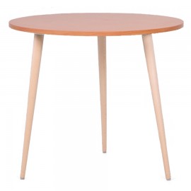 Table ronde pour accueil en bois destinée à des salles de réunion ou des salles de pause d'entreprises