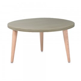 Table basse d'accueil bois driftwood qui est facile à monter et à installer du fait de sa livraison en kit pour bureau 