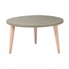 Table basse d'accueil bois driftwood qui est facile à monter et à installer du fait de sa livraison en kit pour bureau 