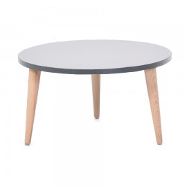 Table basse d'accueil bois gris convenant pour des salles d'attente ou de bureaux dans des entreprises 