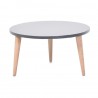Table basse d'accueil bois gris convenant pour des salles d'attente ou de bureaux dans des entreprises 