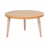 Table basse d'accueil bois hetre étant l'élément essentiel dans salle d'attente d'association