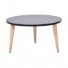 Table basse d'accueil bois noir fabriquée en France et de qualité professionnelle pour entreprise