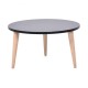Table basse bois noir au style scandinave qui est fabriquée en France et de qualité professionnelle pour entreprise