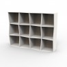 Étagère bibliothèque en bois driftwood foncé et blanc de qualité professionnelle et 100 % made in France