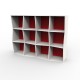 Étagère bibliothèque en bois rouge pour tous les professionnels d'entreprise / collectivité / association pour du classement