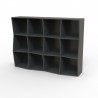 Étagère bibliothèque en bois graphite sobre et classique qui convient parfaitement à des bureaux d'open space ou coworking