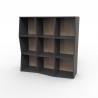 Bibliothèque étagère professionnelle design 9 cases pour bureau, entreprises, collectivité fabriquée en France.