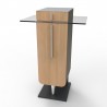 Meuble pour machine à café design chêne clair en bois et verre pour vos machines à café de grande et moyenne taille
