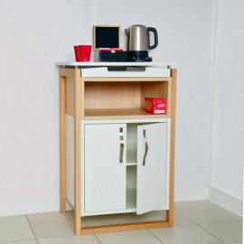 Meuble pour machine a café, noir ou blanc, piètements bois massif, option plateau et tiroir panier
