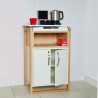 Meuble pour machine a café, noir ou blanc, piètements bois massif, option plateau et tiroir panier