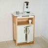 Meuble pour machine a café, noir ou blanc, piètements bois massif, option plateau et tiroir panier