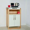 Meuble pour machine a café, noir ou blanc, piètements bois massif, option plateau et tiroir panier