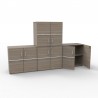 Meuble de rangement avec serrure en bois de coloris driftwood qui est juxtaposable et empilable afin de créer des espaces