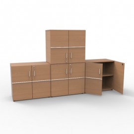 Meubles de rangement hêtre avec serrure en bois qui sont juxtaposables et empilables afin de créer de nouveaux espaces