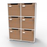 Meuble casier CASEO avec 6 cases en hêtre entièrement en bois, vestiaire à casiers qui est made in France et livré monté