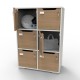 Meuble casier CASEO avec 6 cases coloris chêne en bois livré monté de fabrication française et de qualité professionnelle