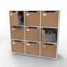 Meuble casier en bois CASEO à 9 cases bois blanc-hêtre qui est fabriqué en France et de qualité professionnelle
