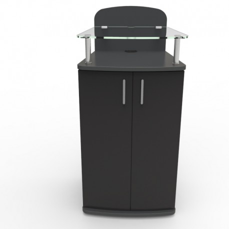 Meuble pour machine à café professionnel en bois noir pour la salle de pause ainsi que l'espace d'accueil de votre entreprise Meuble pour machine à café professionnel en bois noir pour la salle de pause ainsi que l'espace d'accueil de votre entreprise