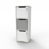Casier vestiaire bois gris et blanc déclinable également en plusieurs coloris pour correspondre à l'intérieur de votre bureau