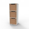 Casier vestiaire bois hetre et blanc livré monté et destiné au rangement d'objets en vestiaires collectifs ou salles de sport