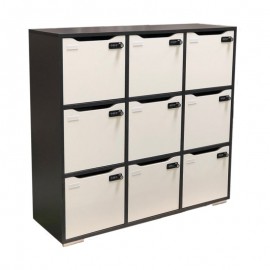 Option serrures permanentes à code et à clé destinée aux casiers vestiaires bois CASEO 9 cases pour association et mairie