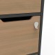 Porte cadenas avec clé pour vestiaire de bureau en bois de la gamme CASEO avec 4 cases pour entreprises et collectivités